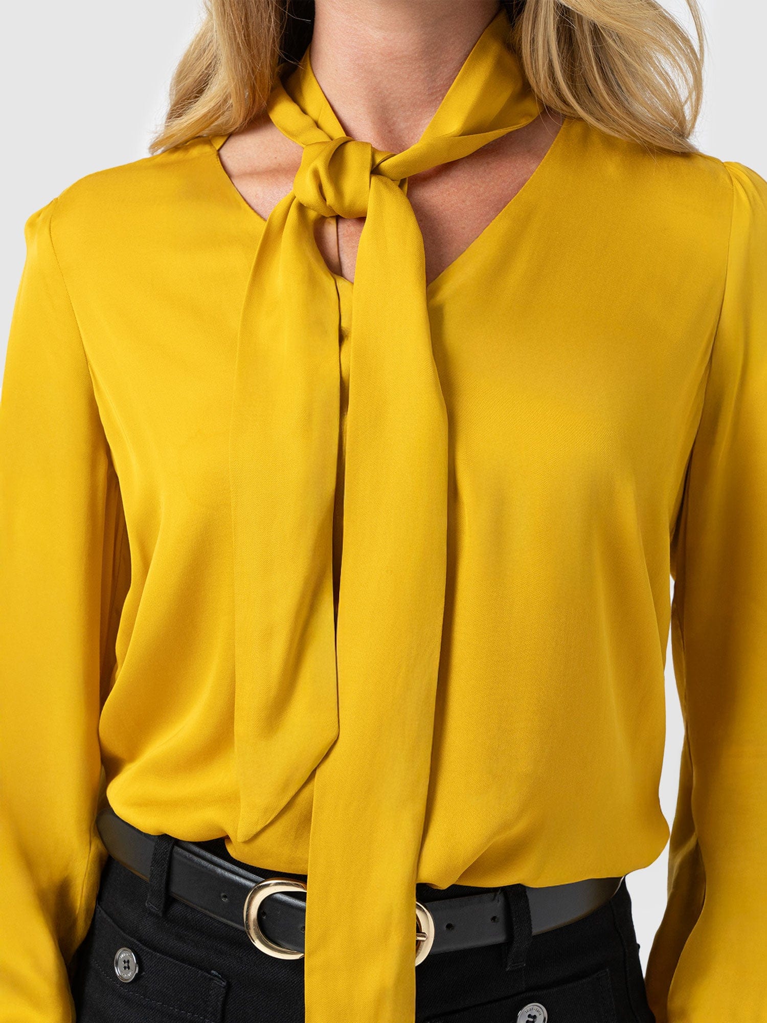 Joselyn V Neck Blouse - Golden Yellow - Women's Blouses | Saint + Sofia® USA